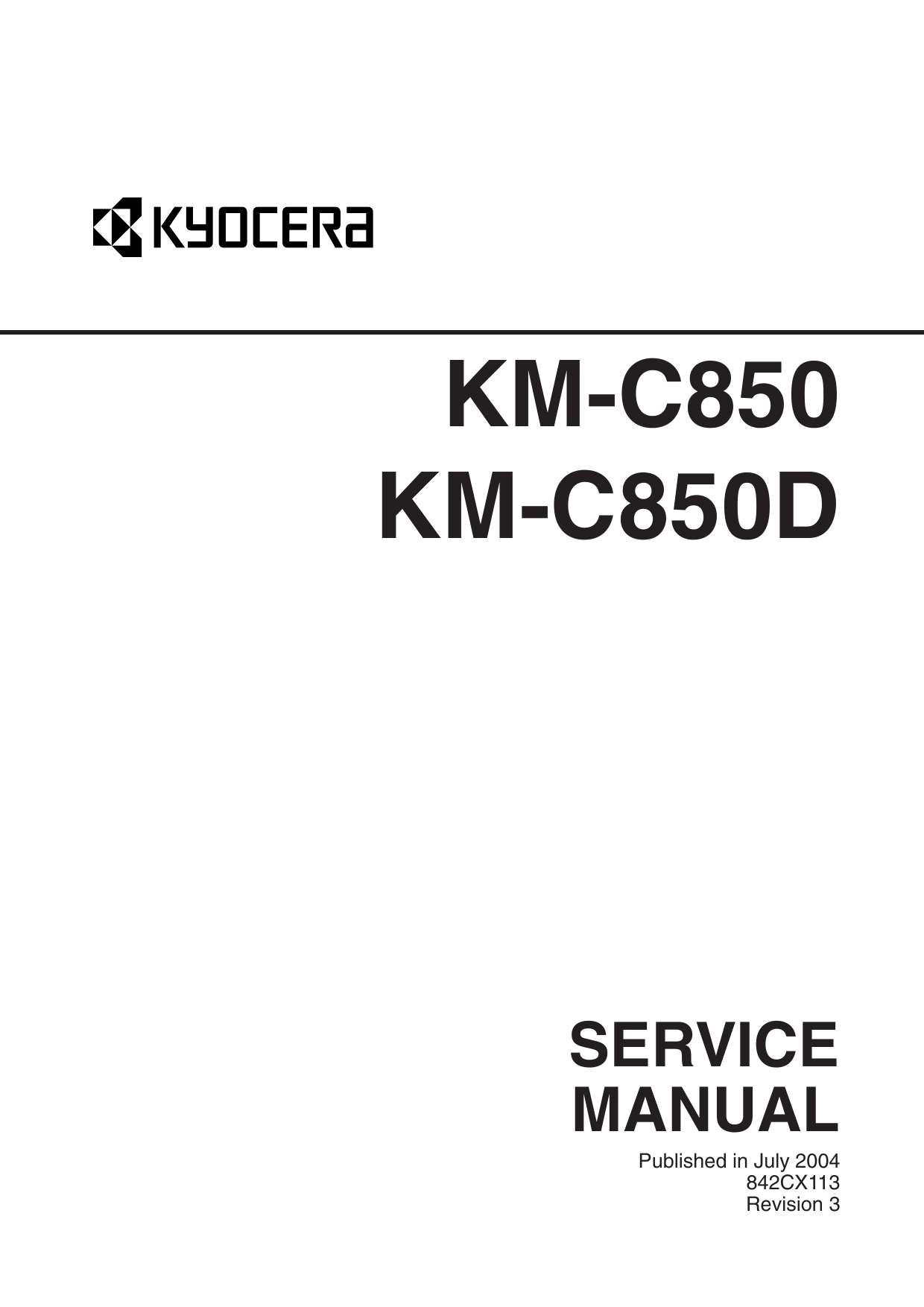 KYOCERA ColorCopier KM-C850 C850D Parts and Service Manual-1